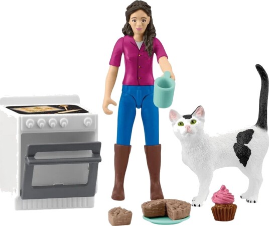 Schleich Bakekveld Lekesett med Katt - Pocket Sett 81470