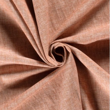 Balsløw Lin/Bomull Melange Stoff 145cm 056 Oransje 50cm