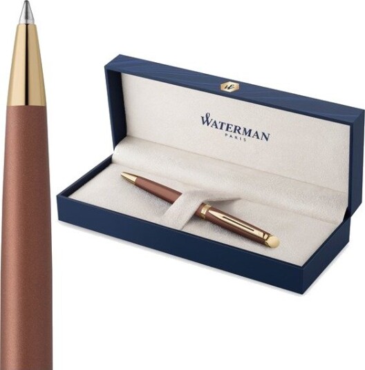 Waterman Hmisphre Ballpoint Pen Copper Red Medium Point with Blue Ink Gift Box