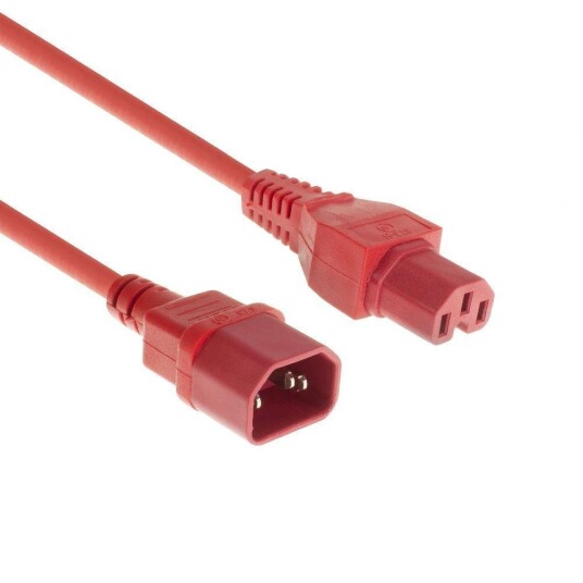 MicroConnect Strømkabel C14 Til C15 2 m Rød MicroConnect Strømkabel C14 Til C15 2 m Rød