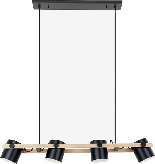 EGLO Pendellampe Hornwood Black / Wood Svart Takpendler