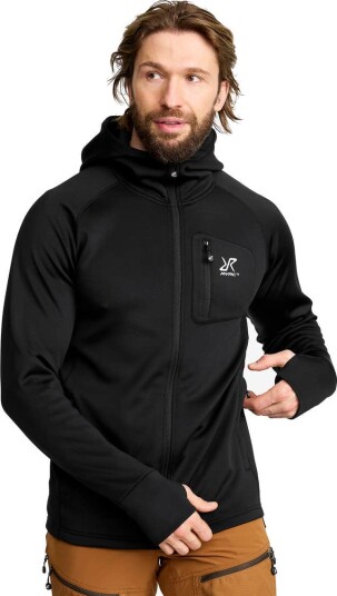Revolutionrace Herre Overdeler Fleece & midlayers Evolution Stretch Fleece Hoodie Herre Black 4XL