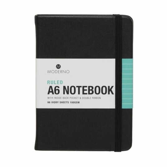 Notatbok Moderno Sort A6 Hard Linjer