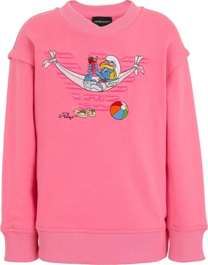 Emporio Armani Collegegenser Lyserød m. Smurf Fin Emporio Armani 4 år 104 Collegegenser Rosa