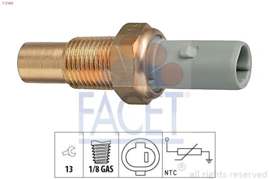 Sensor motortemperatur FACET 7.3184