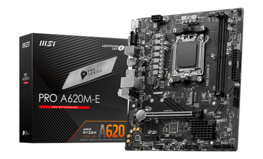 MSI PRO A620M-E - AMD A620 - AMD AM5 socket - DDR5 RAM - Micro-ATX