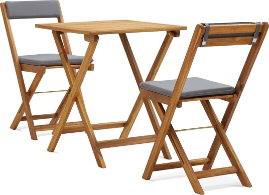 vidaXL | Hage Spisegruppe | med pute 2 pcs Mørkegrå puter Varmt tre