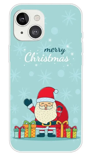 INCOVER iPhone 15 Fleksibelt Plast Jul Deksel - Merry Christmas - Julenissen i Snøvær