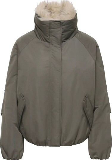 ONLY Onlaudrey Fur Collar Bomber Otw BLACK OLIVE S