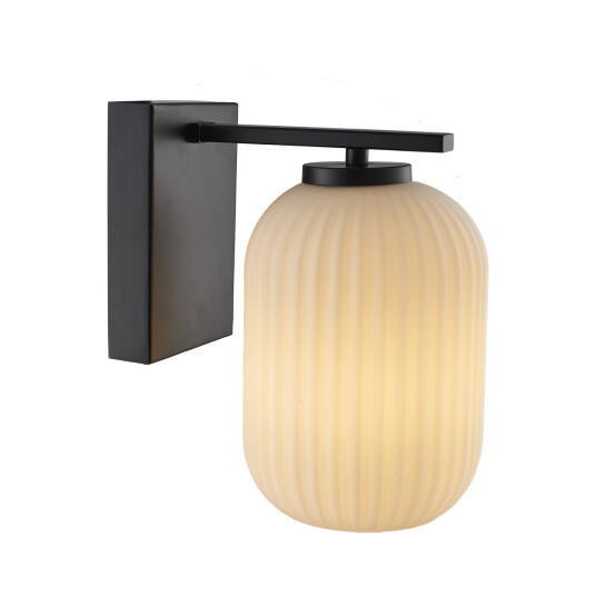 Ms - Belysning Ina vegglampe - Svart/Opal Ms - Belysning Ina vegglampe - Svart/Opal
