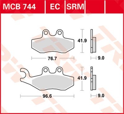Bremseklosser TRW MCB744 Bremseklosser TRW MCB744