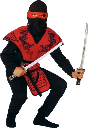 RIO Rød Ninja Kostyme 120 cm