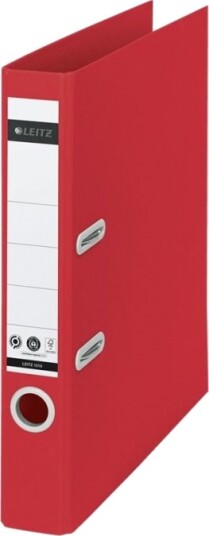 Leitz 180° Recycle   Hevarmbuefil   Bokryggbredde: 55 Mm   For A4 210 X 297 Mm   Kapasitet: 350 Ark   Rød