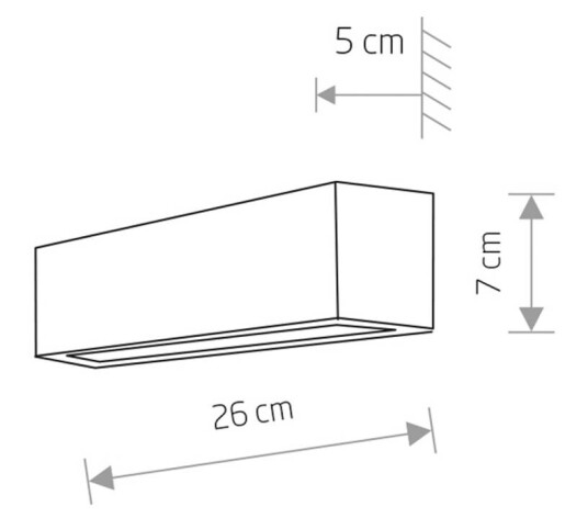 Euluna Vegglampe Straight XS, bredde 26 cm, svart