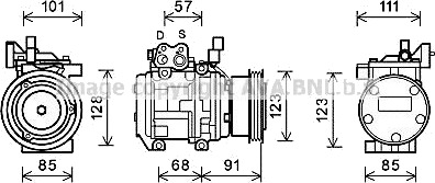 AC kompressor PRASCO KAK145 AC kompressor PRASCO KAK145