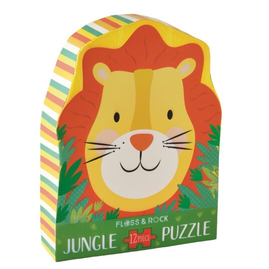 FLOSS & ROCK Lion 12pc Shaped Jigsaw with Shaped Box 40P3599 FLOSS & ROCK Lion 12pc Shaped Jigsaw with Shaped Box 40P3599