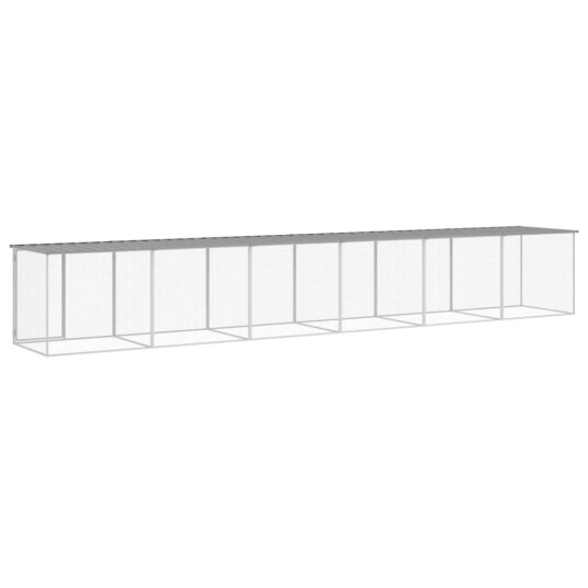 Vidaxl Kyllingbur Med Tak Lysegrå 603X98X90 cm Galvanisert Stål Vidaxl Kyllingbur Med Tak Lysegrå 603X98X90 cm Galvanisert Stål