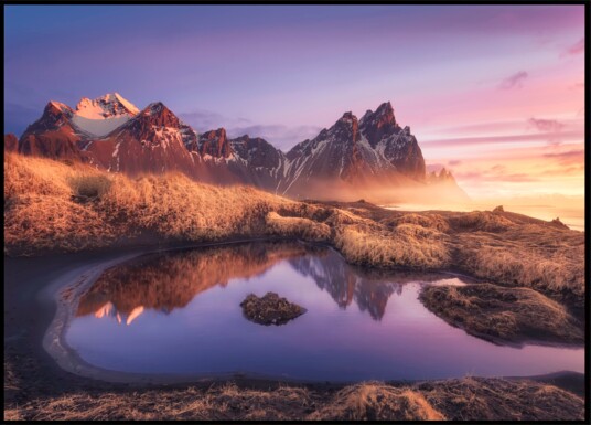 Reflected Mountain Sunset Plakat / 50x70 Reflected Mountain Sunset Plakat / 50x70