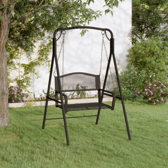 vidaXL Hengebenk 124 cm svart stål vidaXL Hengebenk 124 cm svart stål
