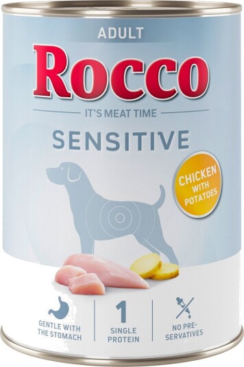 Rocco Våtfôr Sensitive Ny Oppskrift Med Poteter Kylling 24 X 400 G 24 X 400 G