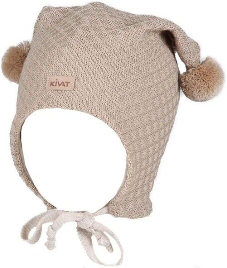 Kivat vinterlue med struktur til barn og baby Lys Beige