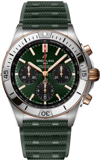 Breitling Herreklokke UB0134131L1S1 Chronomat B01 42 Grønn/Gummi