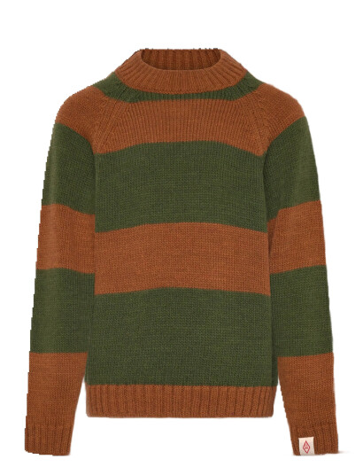 THE ANIMALS OBSERVATORY Stripes Brown Boxfish Sweater Khaki green 8 Y