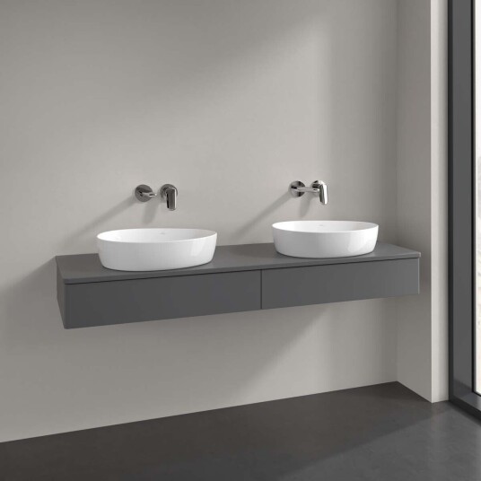 Villeroy & Boch Antao Servantskap med 2 skuffer 160x50x19 cm m/lys Antrasitt Matt