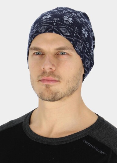 Swedemount Idre Wool Beanie Dk. Navy/Light Blue Onesize Luer
