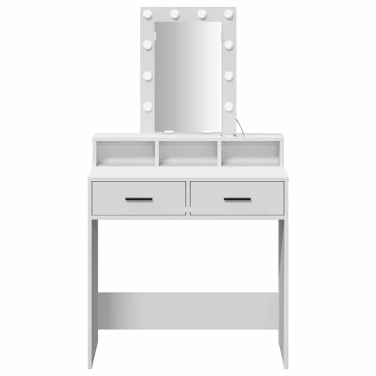 Sminkebord med LED lamper Hvit 79x41x140 cm Sminkebord med LED lamper Hvit 79x41x140 cm