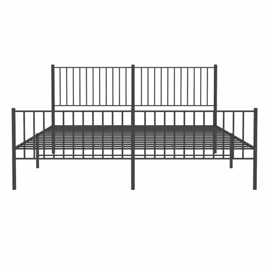 vidaXL Sengeramme i metall med hode- og fotgavl svart 180x200 cm