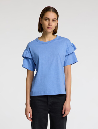 Selected Slfrylie Ss Florence Tee M Noos - Blue - S