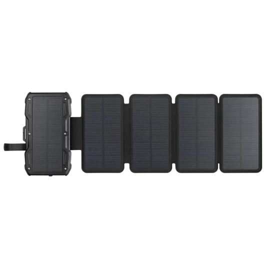 Sandberg 10000mAh Solar Powerbank med 5-Panels Solcelle - Svart Sandberg 10000mAh Solar Powerbank med 5-Panels Solcelle - Svart