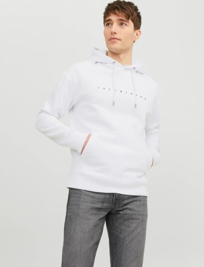 Jack & Jones Jjestar Jj Sweat Hood Noos - White - S Jack & Jones Jjestar Jj Sweat Hood Noos - White - S