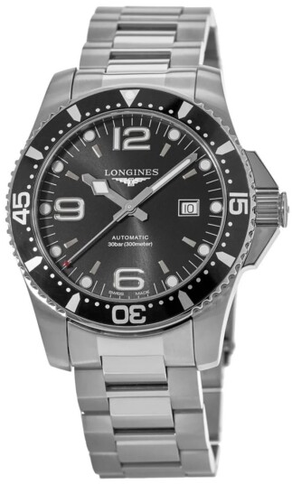 Longines Herreklokke L3.841.4.56.6 HydroConquest Sort/Stål Ø44 mm