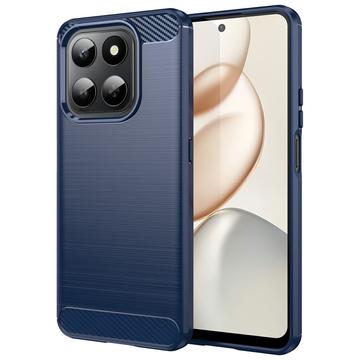 Honor 400 Smart/X7d 4G Børstet TPU deksel   karbonfiber Blå