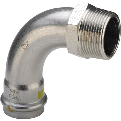 42 mm x 1,1/2" Sanpress Inox G oval bøy 90°