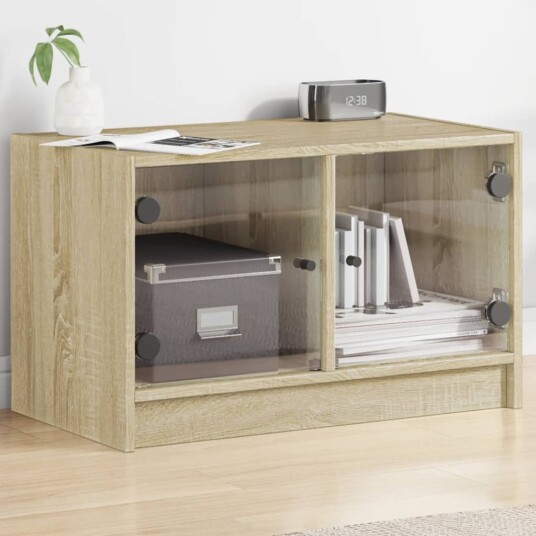 vidaXL TV-benk med dør sonoma eik 68x37x42 cm 8721012213098