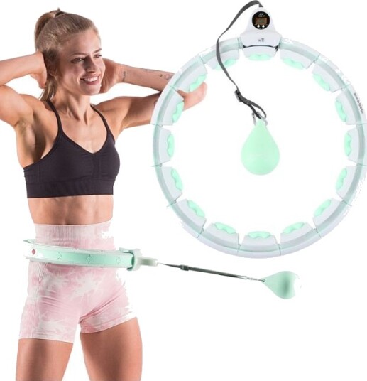 Smart hula hoop med Vektball   Justerbar grønn med LCD teller