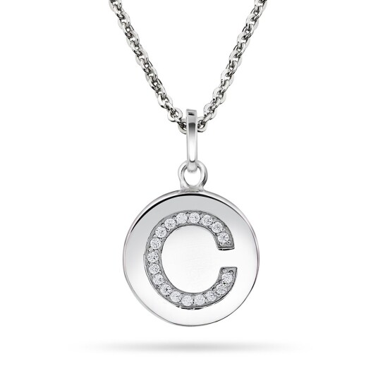 Pan Jewelry, Anheng i sølv med zirkonia bokstav C Pan Jewelry, Anheng i sølv med zirkonia bokstav C