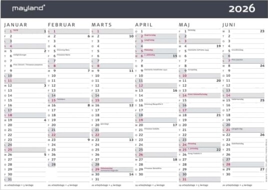 Kontorkalender Moderne A4 2026
