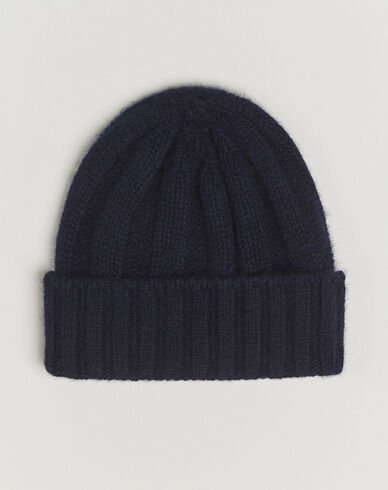 BEAMS PLUS Cashmere Rib Beanie Navy