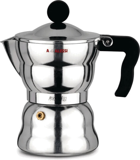 Alessi Espresso Maker In Die Cast Aluminum Handle And Knob In Thermoplastic Black 3 Cups Black ONE SIZE Alessi Espresso Maker In Die Cast Aluminum Handle And Knob In Thermoplastic Black 3 Cups Black ONE SIZE