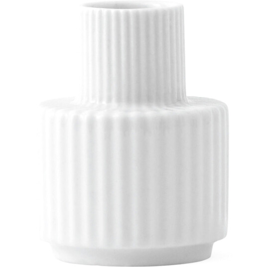 Lyngby Porcelæn Håndlaget Lysestake 7 cm Hvit med Avsmalnende Design