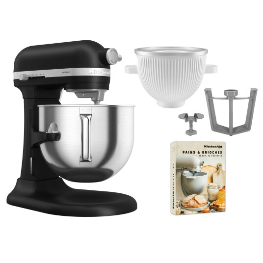 KitchenAid Artisan 5KSM70SHXE kjøkkenmaskin 6,6 liter + 5KSMICM Ice Cream Maker, black matte KitchenAid Artisan 5KSM70SHXE kjøkkenmaskin 6,6 liter + 5KSMICM Ice Cream Maker, black matte