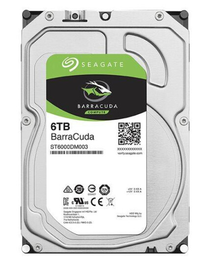 Seagate Barracuda 6TB Intern Harddisk 3.5" SATA III 5400 RPM