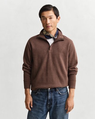 GANT Light Sacker Half Zip - Brown - XXL