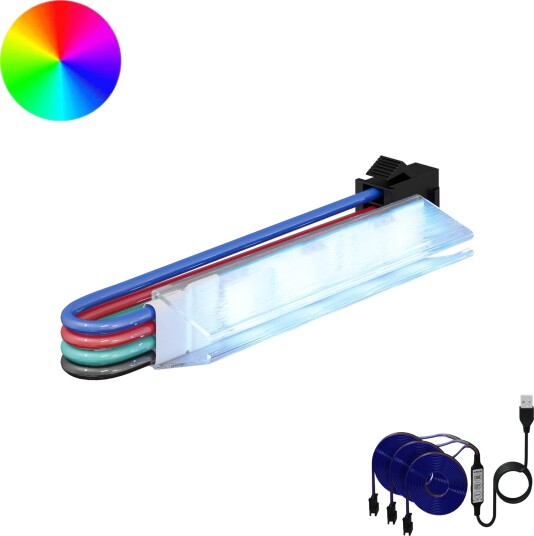 LED Stripe 12 pcs Svart og multikolor 1745 mm Kobber og plast LED Stripe 12 pcs Svart og multikolor 1745 mm Kobber og plast