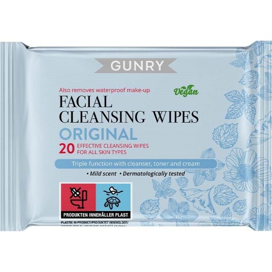 Gunry Facial Cleansing Wipes Original 20 stk Gunry Facial Cleansing Wipes Original 20 stk