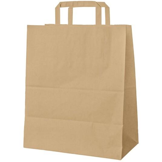WIMEX Papirpose Paper; 19l 32x16x39 cm LxBxH; Brun; 250 Stykk / Forpakning